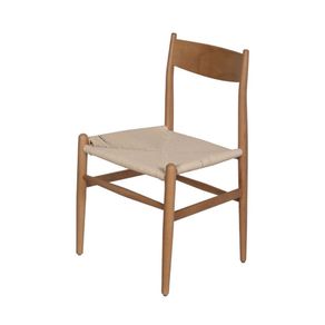 Cadeira Malta Encosto em Estrutura de Madeira Clara Natural e Assento em Palha Sintetica